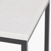 Kalani White Marble and Black Metal Tall Square Side Table