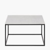 Kalani White Marble and Black Metal Square Coffee Table