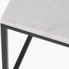 Kalani White Marble and Black Metal Square Coffee Table