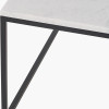 Kalani White Marble and Black Metal Square Coffee Table