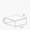 Kalani White Marble and Black Metal Square Coffee Table