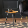 Hammond Natural and Black Pine Wood Side Table