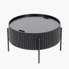 Henderson Black Wood and Black Metal Storage Coffee Table