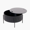 Henderson Black Wood and Black Metal Storage Coffee Table