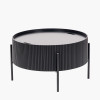 Henderson Black Wood and Black Metal Storage Coffee Table