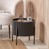 Henderson Black Wood and Black Metal Storage Side Table