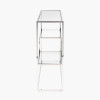 Aleandra Clear Glass and Silver Metal Console Table