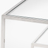 Aleandra Clear Glass and Silver Metal Console Table