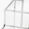 Aleandra Clear Glass and Silver Metal Console Table