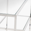 Aleandra Clear Glass and Silver Metal Console Table