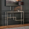 Aleandra Clear Glass and Silver Metal Console Table