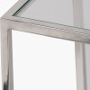 Aleandra Clear Glass and Silver Metal Side Table