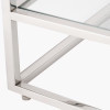 Aleandra Clear Glass and Silver Metal Coffee Table