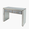 Brindisi Grey Velvet, Antique Metal and Mirror Console Table