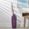 Lilac Recycled Glass Ribbed Vase Tall