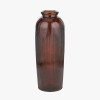 Pecan Brown Recycled Glass Ribbed Vase Tall