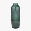 Sea Green Recycled Glass Ribbed Vase Tall