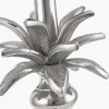 Trafalgar Nickel Metal Palm Tree Table Lamp Base with Henry 35cm Grey Handloom Cylinder Lampshade