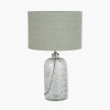 Chinon Glass Table Lamp Base and Shade Moss