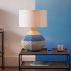 Brera Rattan Large Table Lamp Cobalt