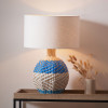 Brera Rattan Small Table Lamp Cobalt