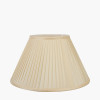 Deer Medium Glass Table Lamp Base with Bacall 35cm Almond Silk Knife Pleat Empire Lampshade