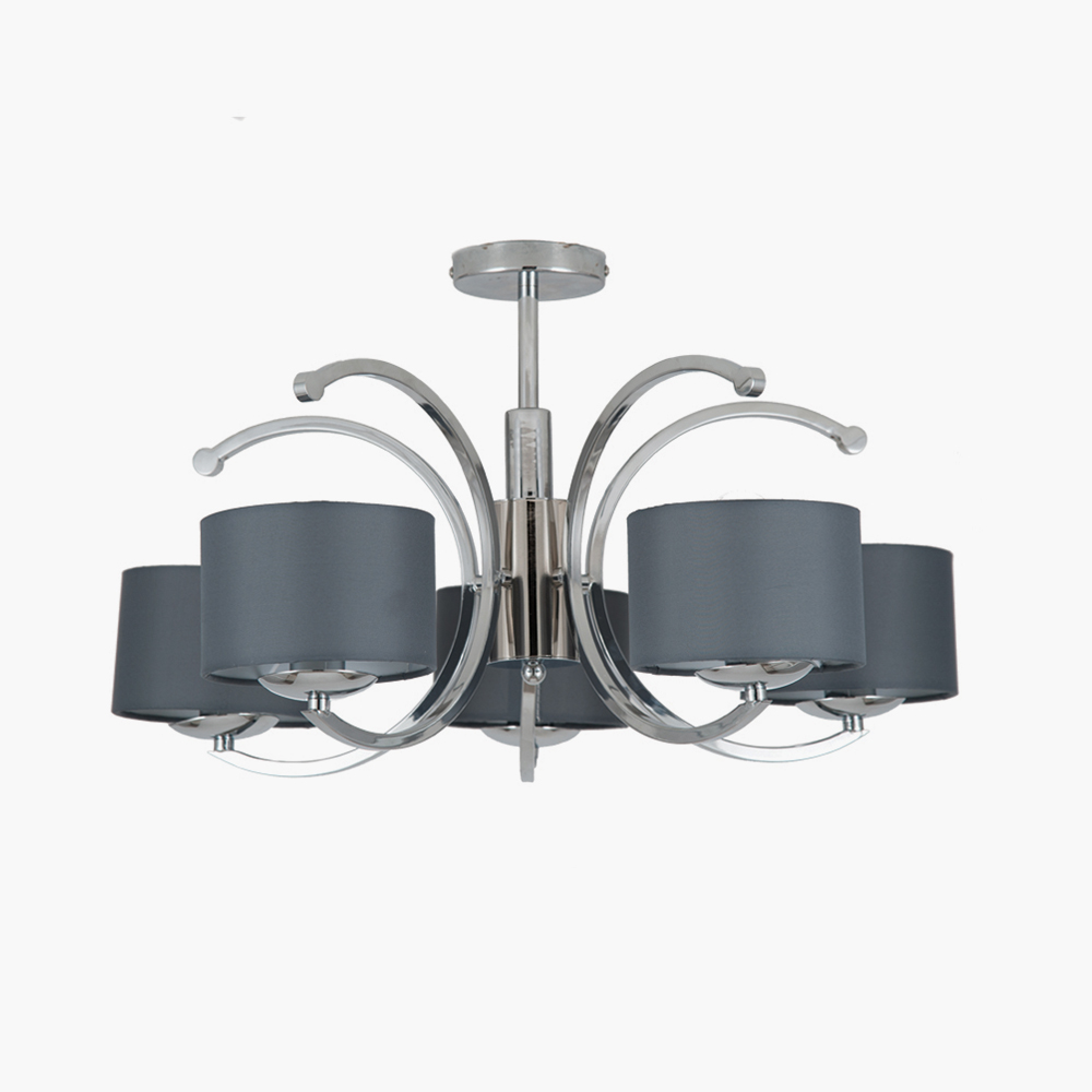 5 arm light fitting with shades