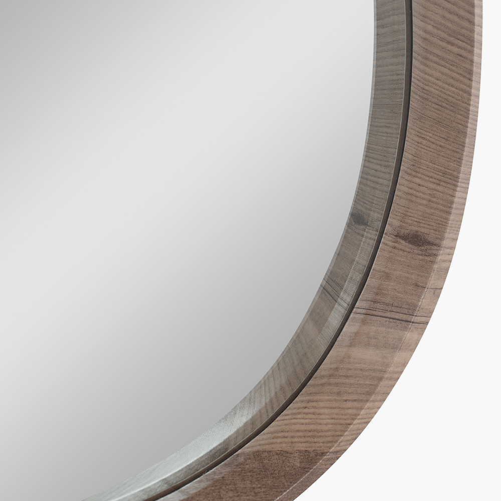 Pacific Lifestyle Limited - Dark Wood Veneer Curved Wall Mirror