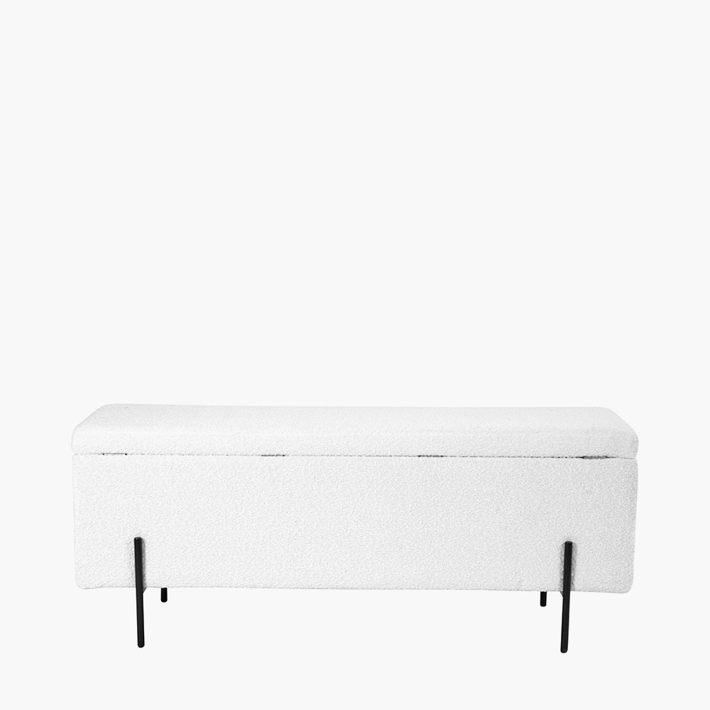 Pacific Lifestyle Limited - Catania Bouclé Storage Bench With Black Legs